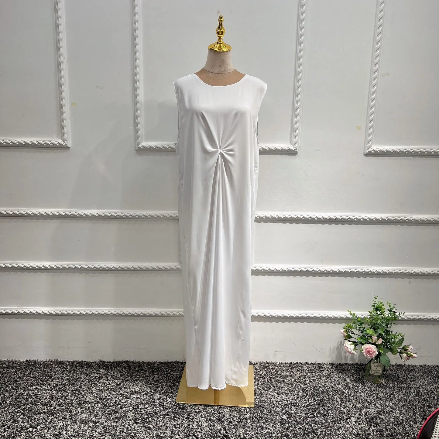 Ramadan Eid Fashion Silky Satin Muslim Abayas Robe Musulmane Abaya Cardigan Muslim Arab Worship Service Clothing Wy836