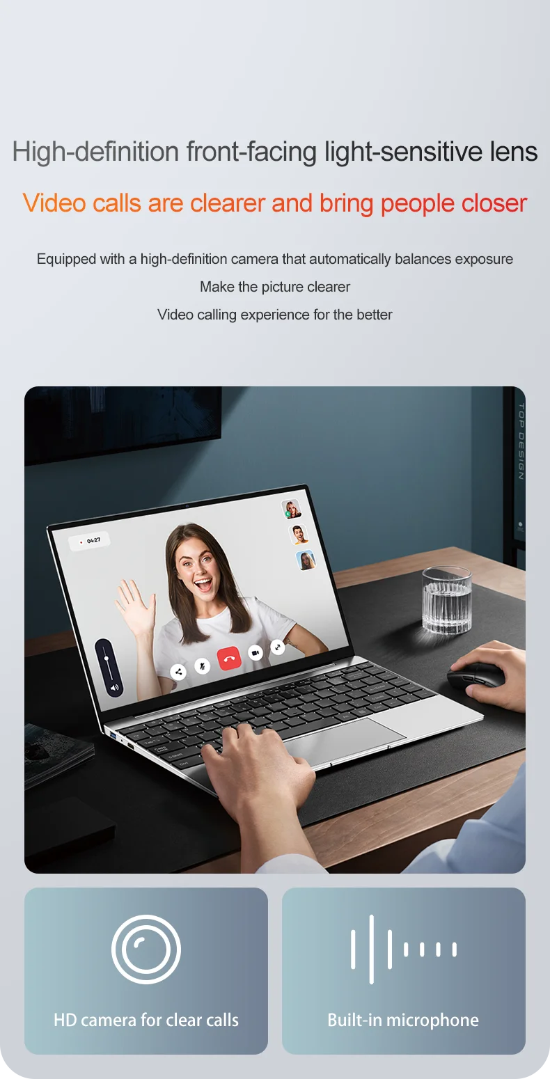 Ultra Slim Laptop 14.1" 16GB RAM 2TB SSD Intel N3700 Notebook Gamer 1920*1080 Display Office Study Computer PC Windows 11 Pro