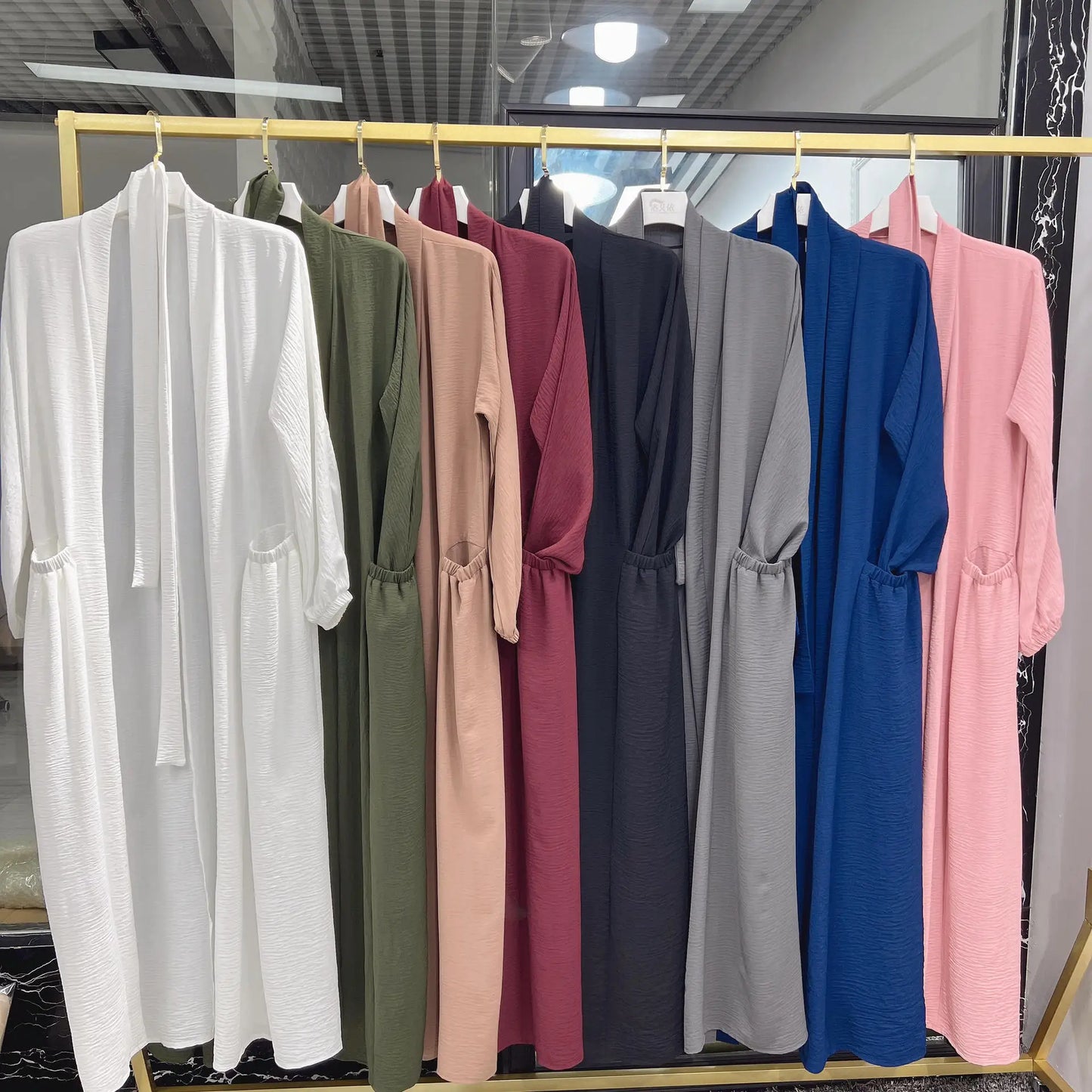 Ramadan Eid Abaya Dubai Turkey Hijab Dress Muslim Woman Kimono Modest Kaftan Robe Femme Islamic Clothing Open Abayas for Women