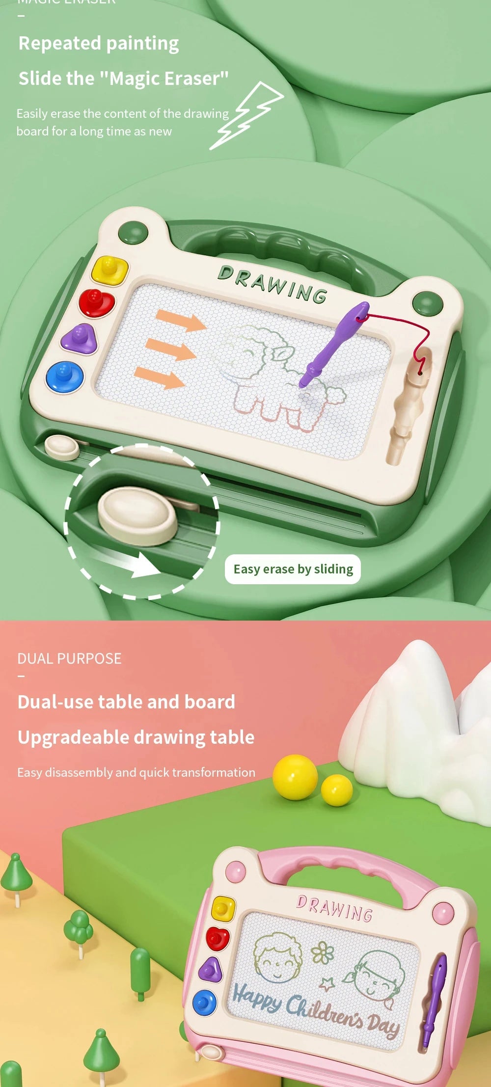 Children Magnetic Drawing Board WordPad Baby Color Graffiti Board Art Educational Drawing Toys Drawing Tool Gifts For Kids Toy