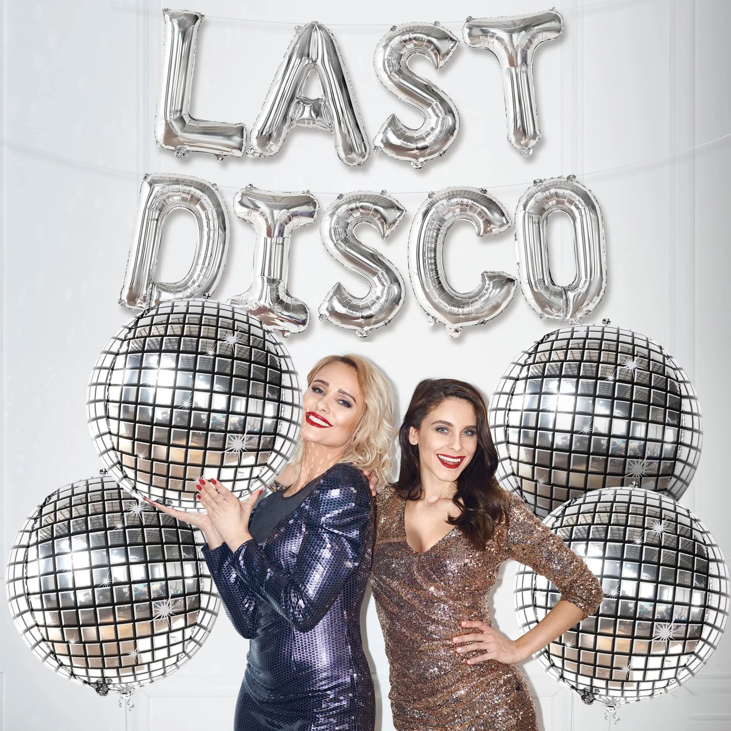 Silver Last Disco Balloons Disco Bachelorette Party Disco Ball Balloon Bridal Shower Dancing Queen Party Decorations Supplies