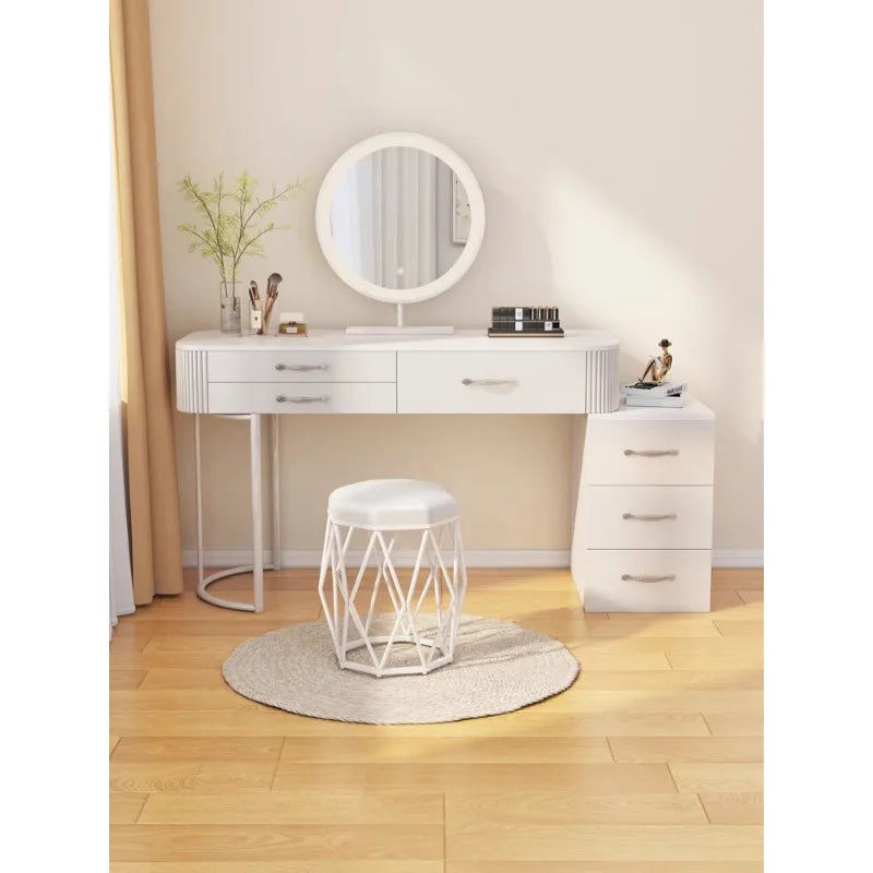 Cream wind small apartment dresser storage cabinet integrated white Nordic simple dressing table Internet celebrity glass makeup