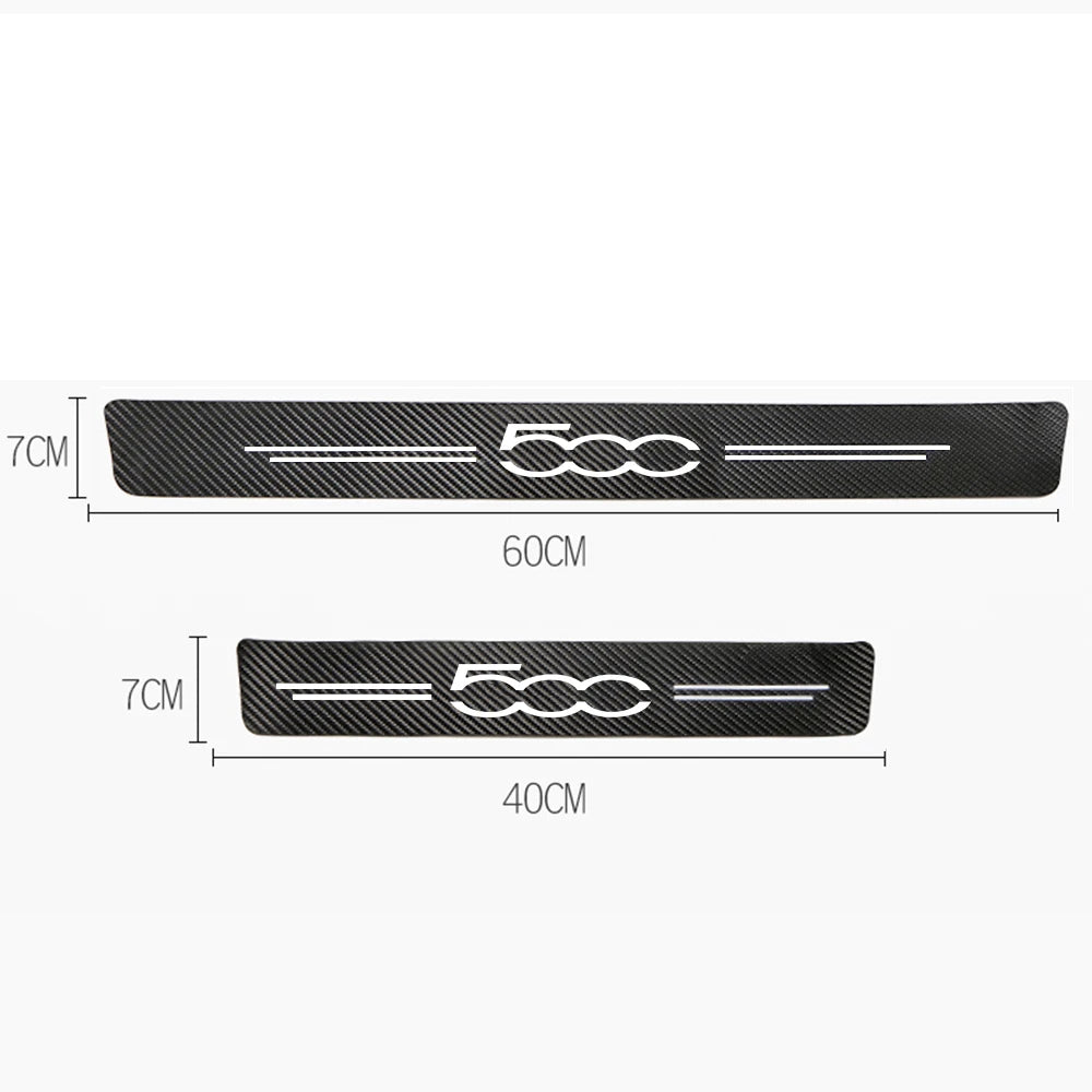 Car sticker carbon fiber decorative strip car door sill For Fiat 500 500X 500L Accessories