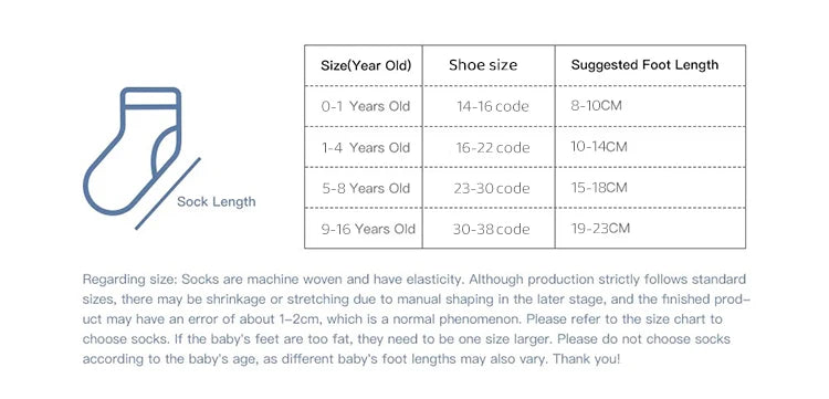 5Pairs 1-16Years Terry Socks for Children soft Breathable Thickened Fabric High Elasticity Strawberry Duck Socks and Baby Heater