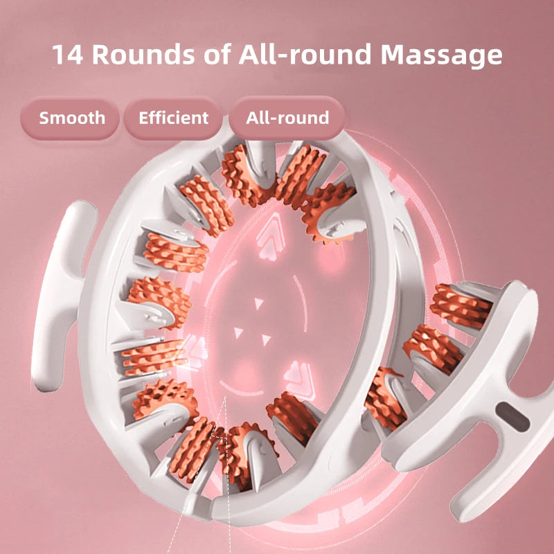 Round Ring Leg Massager Anticellulite 14 Wheels Full-coverage for Neck Shoulder Abdominal Muscle Massage Roller Body Slimming