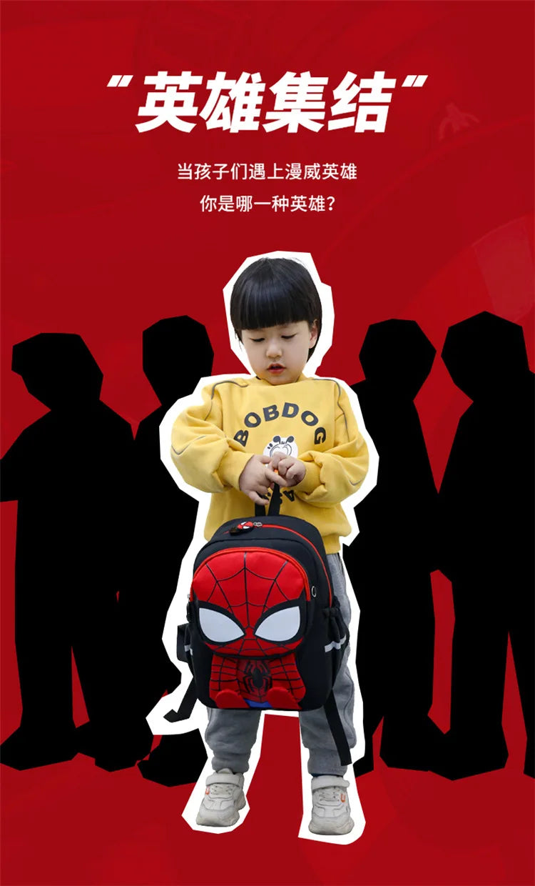 Children's school bag new, cute cartoon Spider-Man 3-6 years old boys backpack Captain America Iron Man backpack