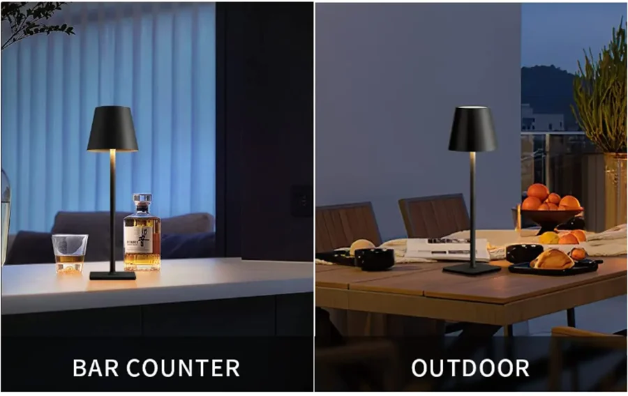 LED Desk Lamp Bar Restaurant Ambiance Wireless Table Lamps Study Office Night Light Waterproof Touch Lamp with USB Charging