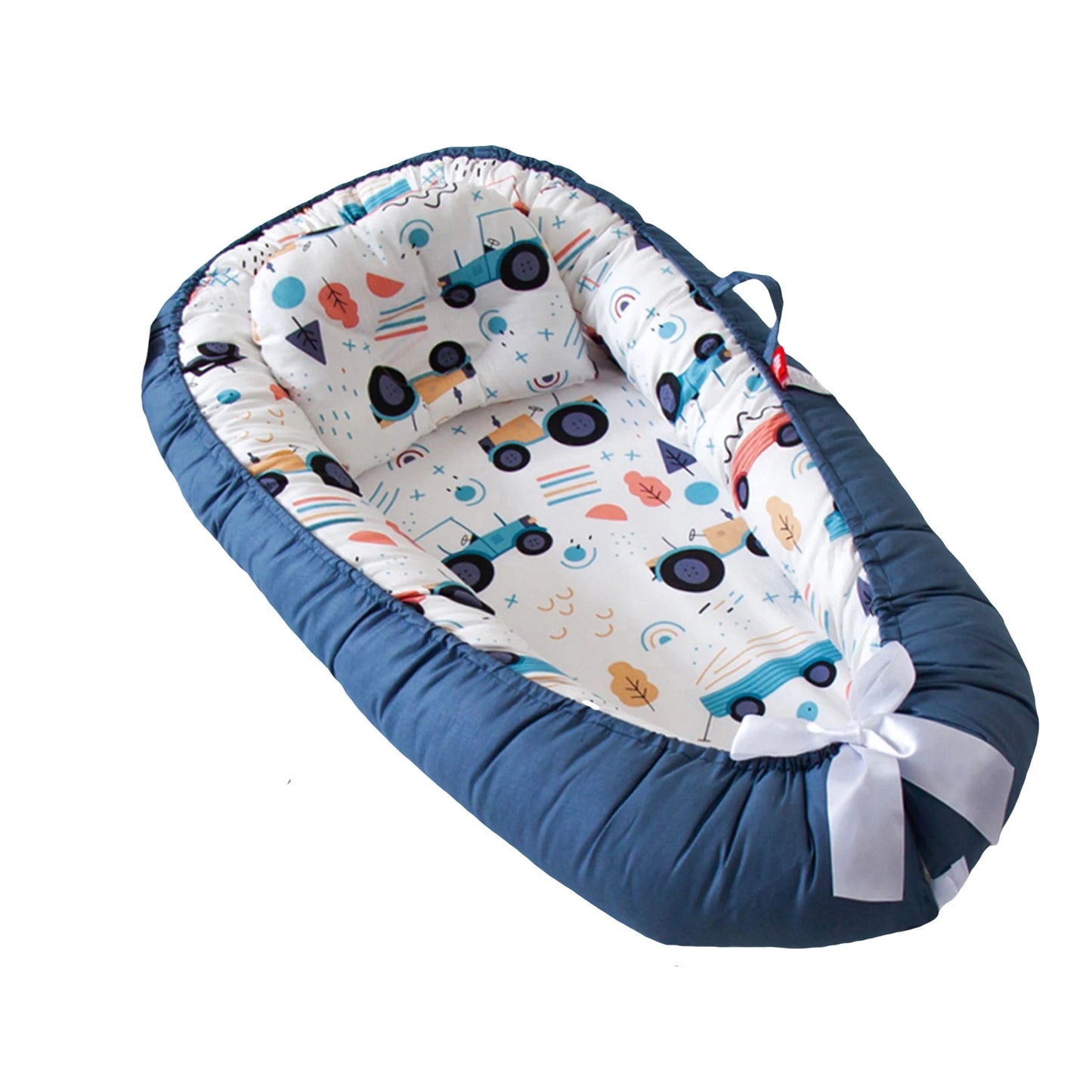 Baby Bed Foldable Washable Floral Print Baby Cot Infant Bassinet with Pillow Bedding Sets for Boys Girls 9 Colors