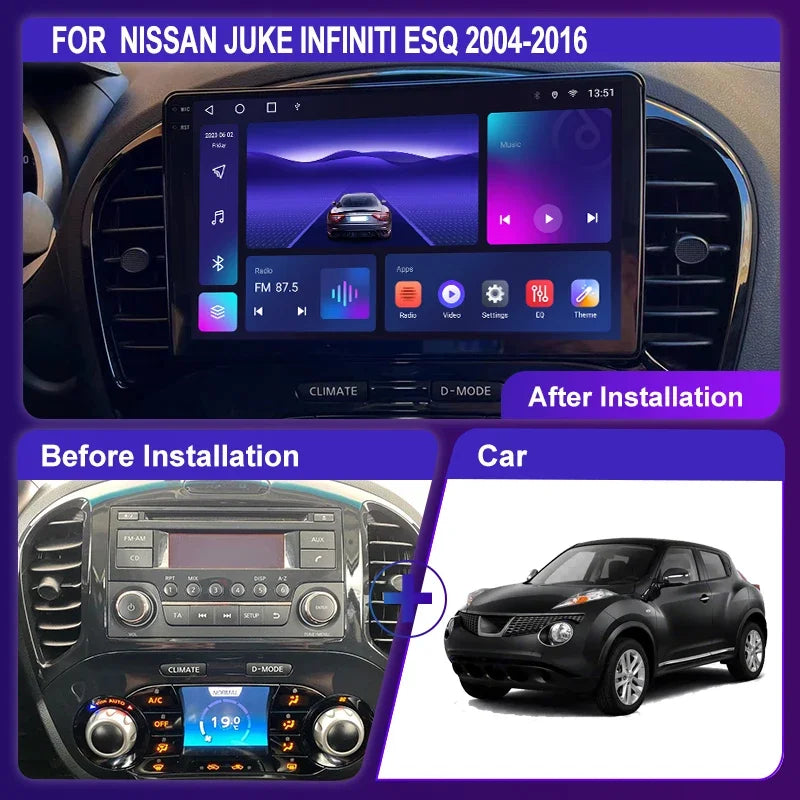 Android 13 Car Radio For Nissan Juke Infiniti ESQ 2004 - 2016 Auto Carplay GPS DSP IPS QLED Car Multimedia Video Player 4G WiFi
