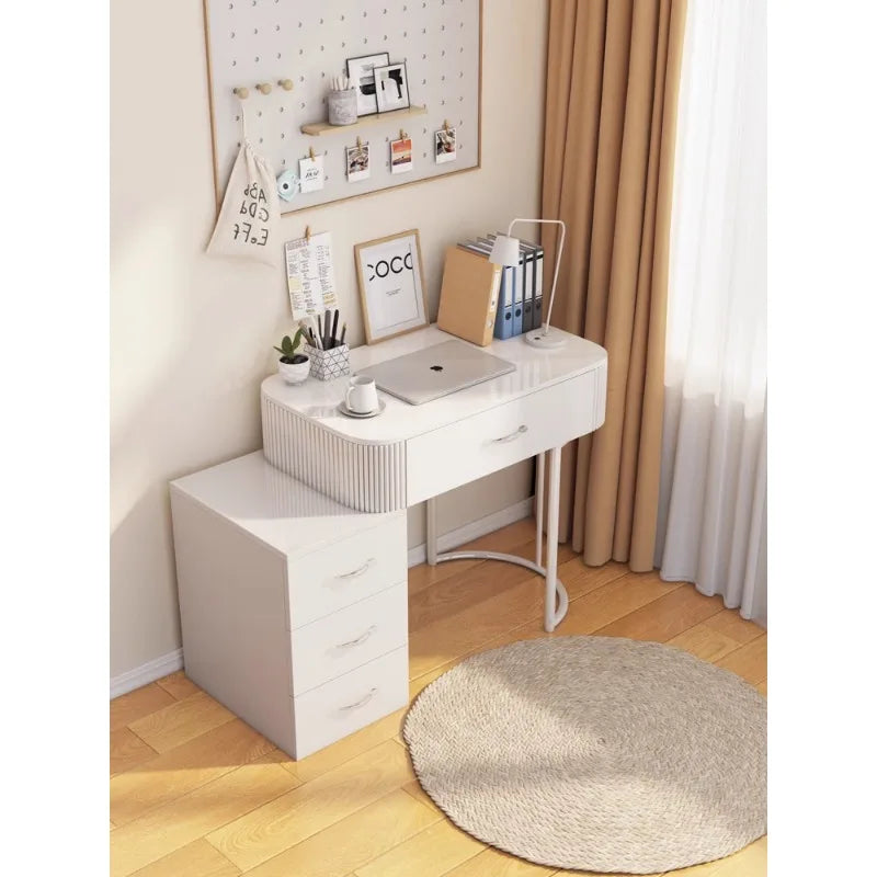 Cream wind small apartment dresser storage cabinet integrated white Nordic simple dressing table Internet celebrity glass makeup