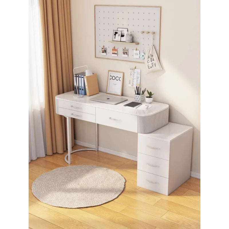 Cream wind small apartment dresser storage cabinet integrated white Nordic simple dressing table Internet celebrity glass makeup