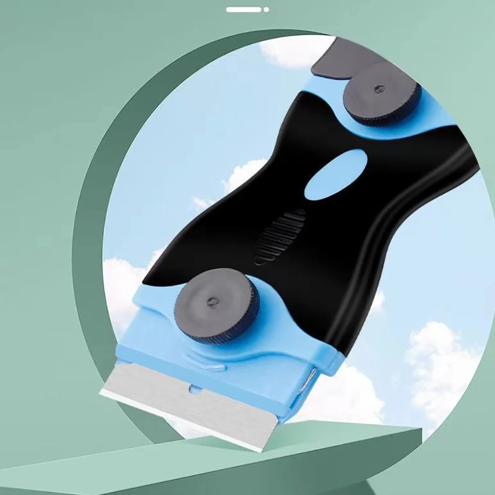 Double Edge Razor Blade Scraper with 20PCS Blades Car Stickers Remover Window Glass Stove Decals Labels Paint Cleaning Shovel
