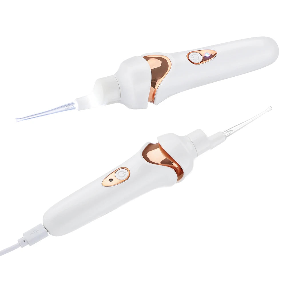 Electric Ear Wax Remover Wireless Luminous Ear Spoon Spiral Ear Pick Cleaner Tool Safe Suction Recharge Health Care with 4 Tips