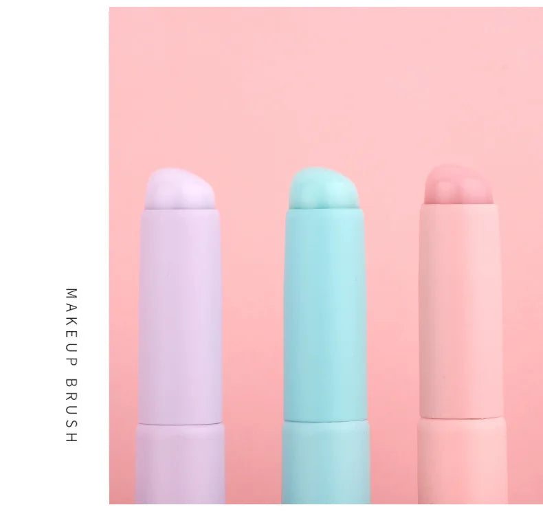 Upgrade Silica Gel Lip Brush with Cover Portable Lipstick Brush Macaron Color Mini Makeup Brush Crease Concealer Makeup Tool