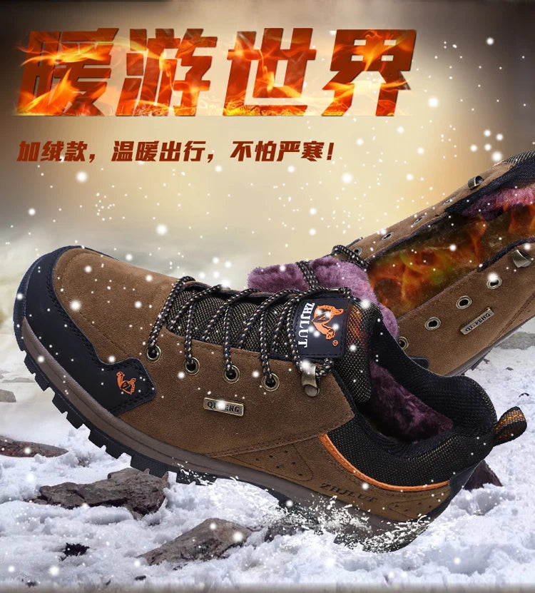 High Quality Outdoor Walking Sneakers Rubber Sole Suede Leather Men Hiking Shoes Durable Leather Climbing Shoes Zapatillas 36-47