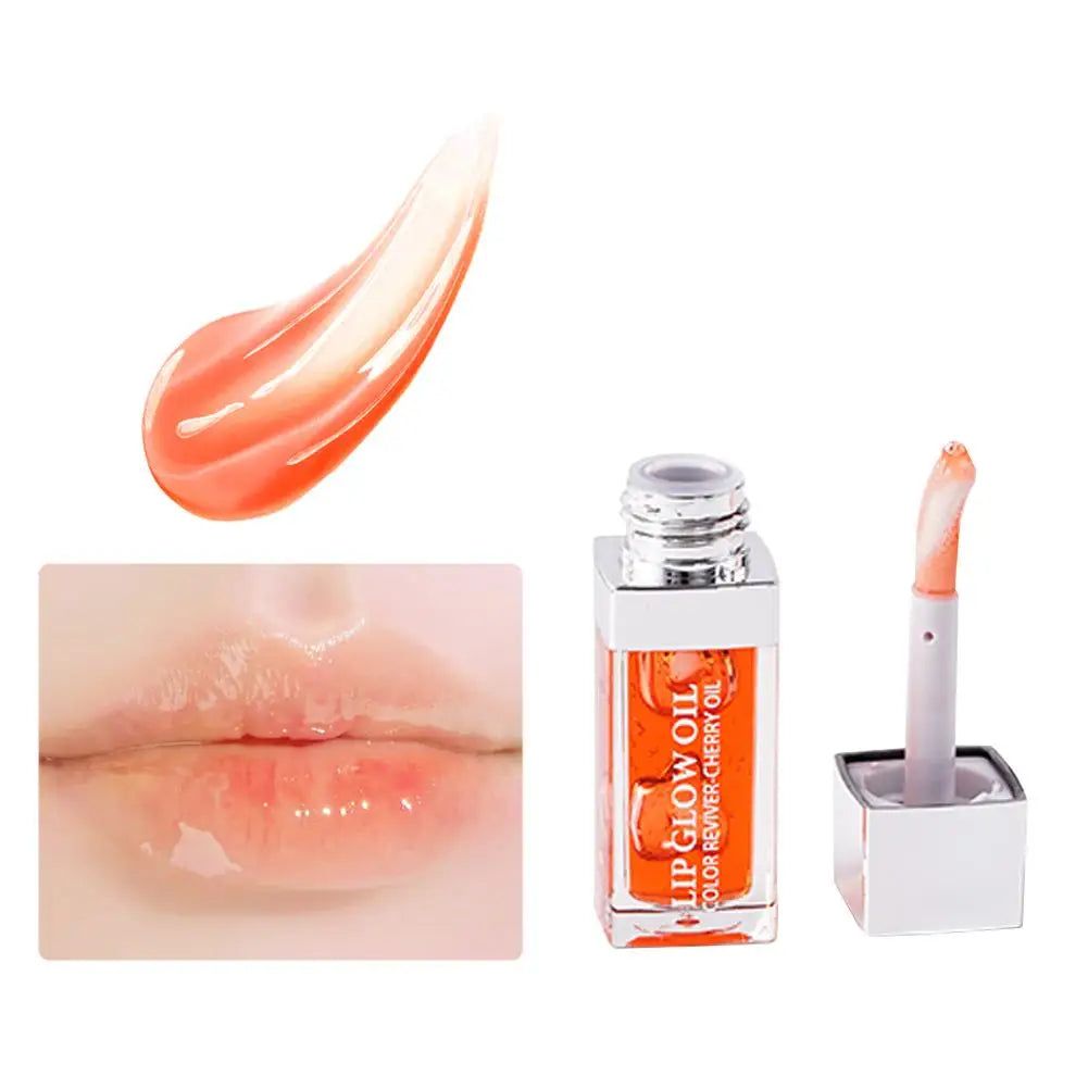 Crystal Jelly Moisturizing Lip Oil Plumping Lip Gloss Makeup Sexy Plump Lip Glow Oil Tinted Lip Plumper