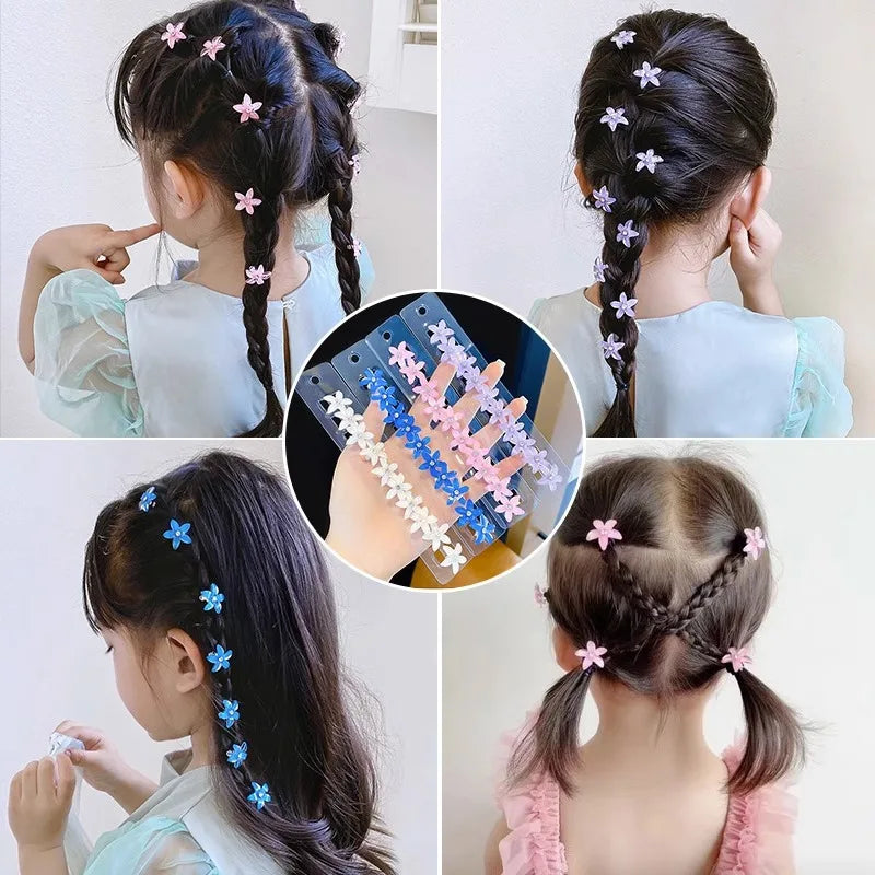 Cute Little Flower Mini Hairpin for Girls Sweet Temperament for Children Simple Braided Hair Ponytail Side Clip Hair Ornament