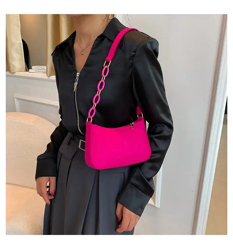 Fashion Felt Shoulder Bags For Women Women'S Subaxillary Bag Design Advanced Texture Armpit Handbags Purses Crescent Saddle Bag
