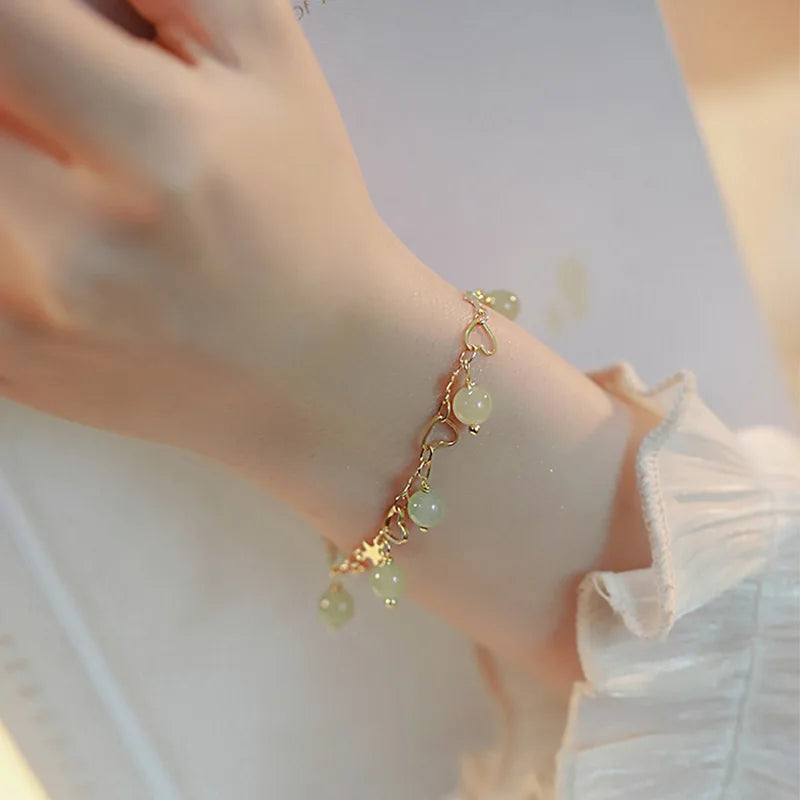 Gold Color Bracelet Set of Four Stainless Steel Sequins Rhinestone Bracelet Combination for Women Chain Bracelet Jewelry Gifts