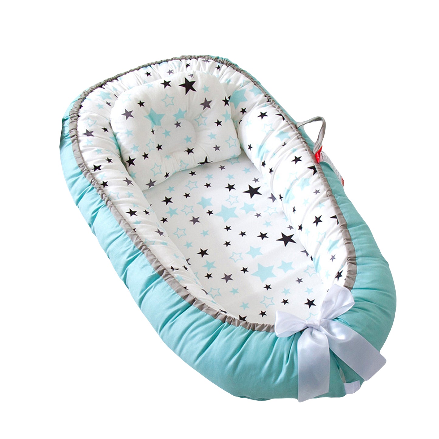 Baby Bed Foldable Washable Floral Print Baby Cot Infant Bassinet with Pillow Bedding Sets for Boys Girls 9 Colors