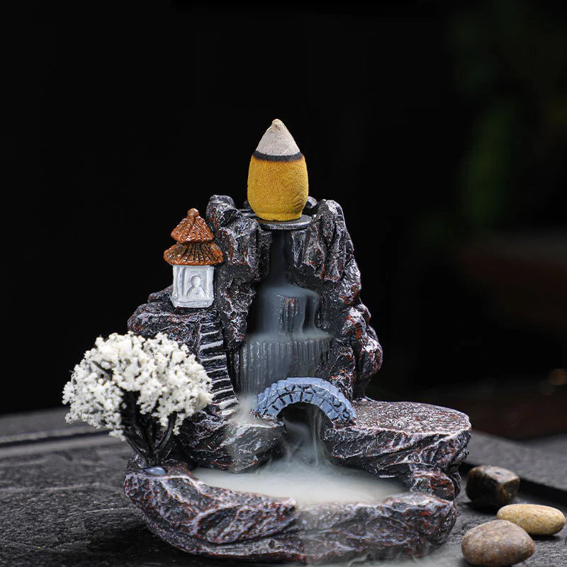 Backflow Incense Holder Waterfall Incense Burner Home Decor Aromatherapy Ornament Incense Cones with Backflow Incense Cones