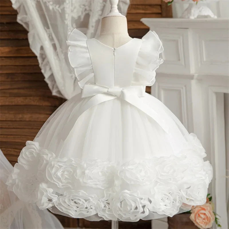 Cute Baby Girls Princess Dress for Party Toddler Summer Tutu Kids Wedding Birthday Dresses for 1-5Y Flower Girl Fluffy Gala Gown