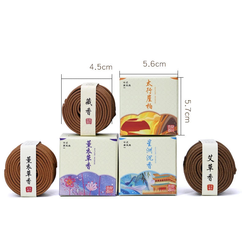 PINNY 2 Hours Natural Coil Incense Floral Scent Spiral Incense Rose Osmanthus Sandalwood Scent Purifying Air Worship Buddha