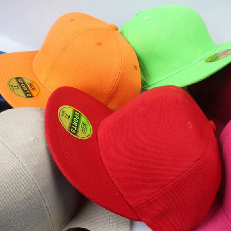 Hip Hop Style Flat Brim Sun Caps Male Baseball Hat Solid Color Summer Men's and Women's Outdoor Cycling Caps Sunproof Sport Caps