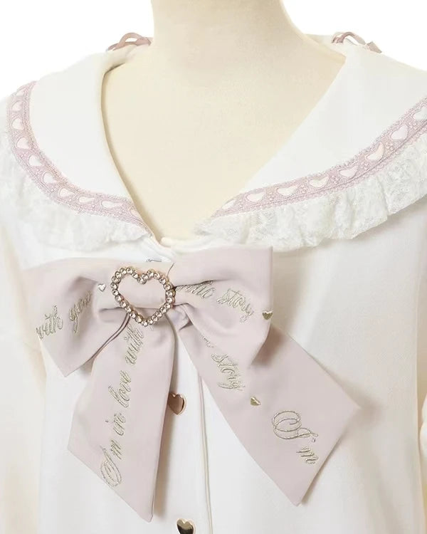 Japanese Mine Mass-Produced Sailor Collar Ribbon Bow Sweet Hoodies Women Autumn Preppy Style Y2K Cute Oversized Midi Sweatshirt