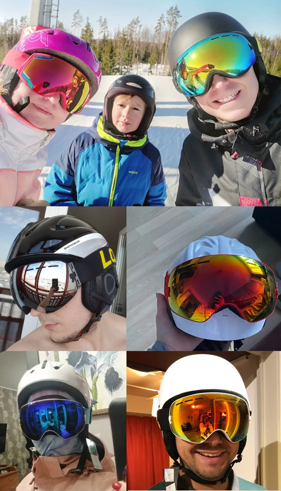 LOCLE Ski Helmet Men Women Integrally-molded Children Kids Skiing Helmet Skateboard Ski Snowboard Motorcycle Snowmobile Helmet