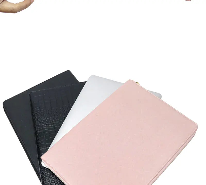 Free Customized Letters Laptop Bag For Macbook 13inch Computer Crocodile Pattern Pu Leather Briefcase Saffiano Travel Pouch