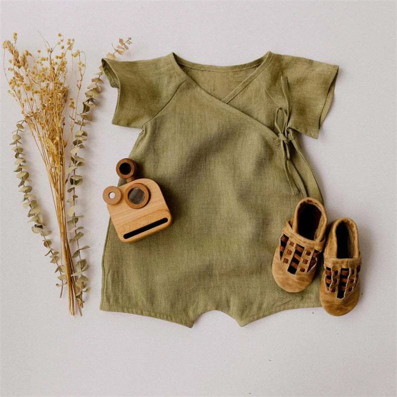 Summer Infant Baby Boys Girls Romper Solid Super Soft Cotton Baby Playsuit Jumpsuit