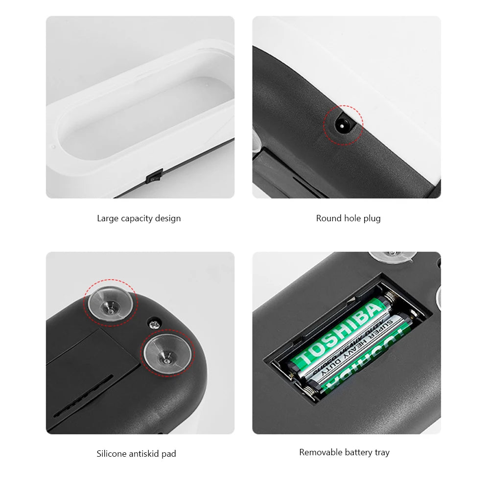 Plastic Vibration Wash Cleaner Multipurpose Ultrasonic Cleaner Washer Portable Electric Simple Operation for Everyday Objects