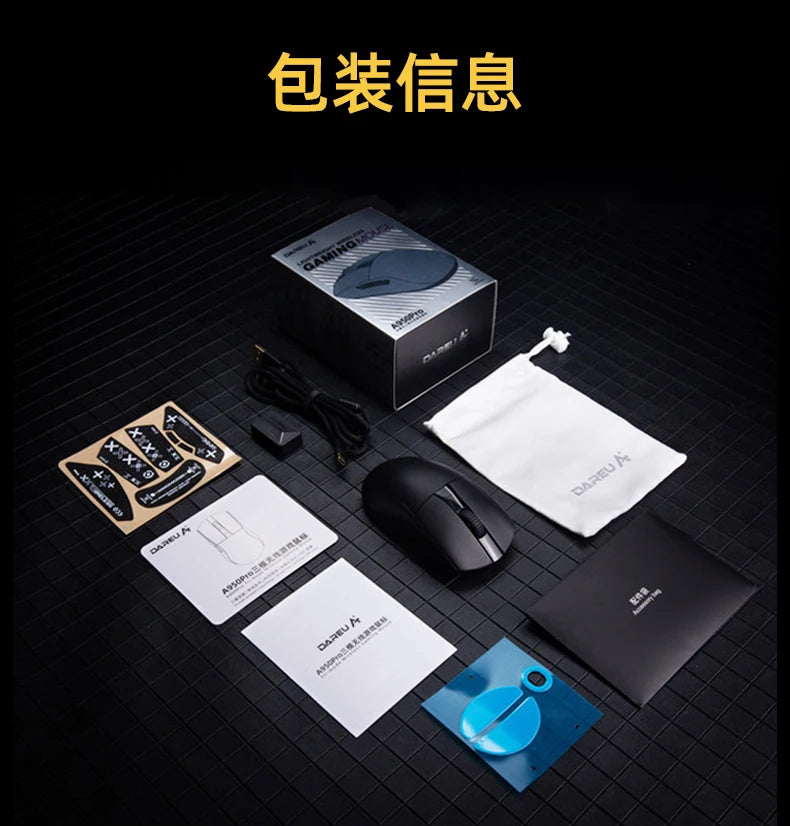 Dareu A950 PRO Mouse 4k PAW3395 Wireless Bluetooth portable Tri-Mode RGB Gaming Mouse For Computer Keyboard Pc Office Mice Gif