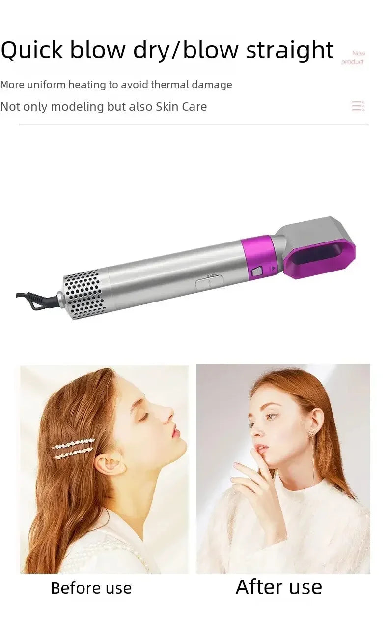 electric hair brush Hot Air Brush5in1 فرشاة شعرAutomatic Curling Iron Straight Curling Dual-use Home Appliancesفرشاة شعر لاسلكية