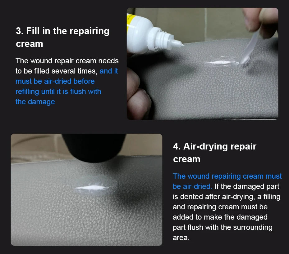 Car Liquid Leather Repair Kit Leather Skin Refurbish Tools For Car Seat Coats Sofa Holes Scratches Cracks Restoration