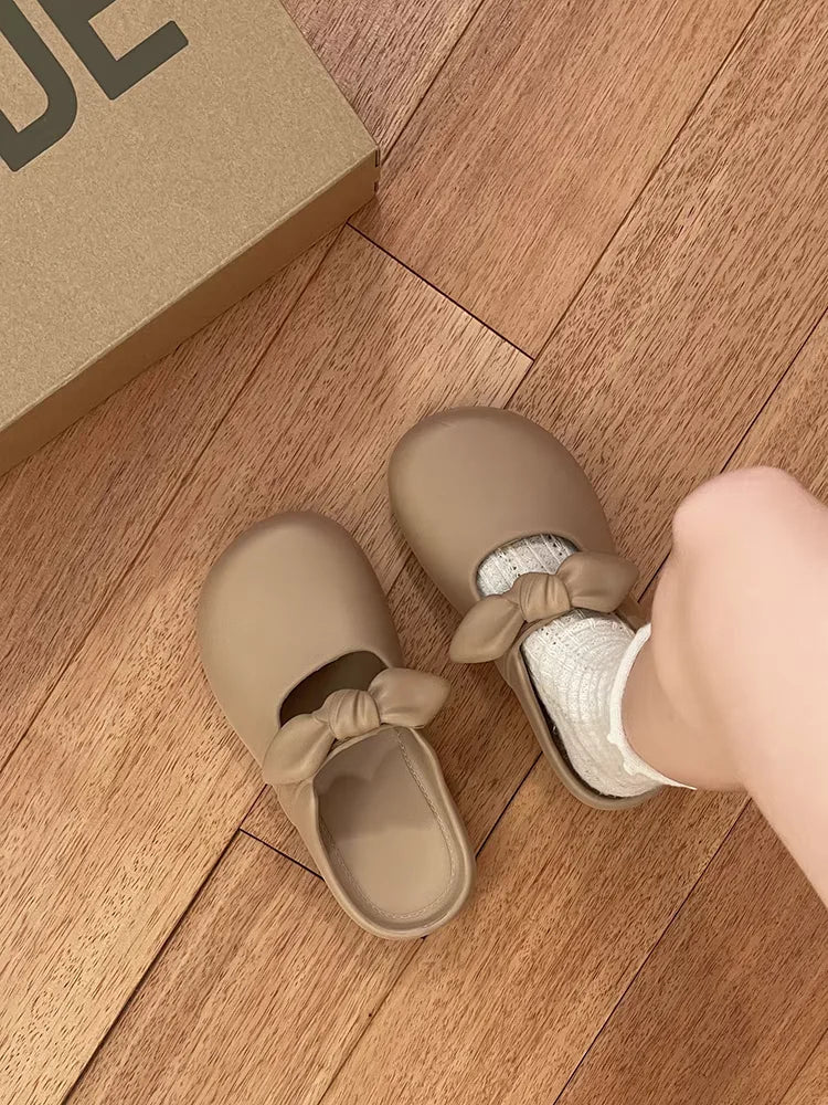 Summer Bow Knot Slipppers Platform Non-slip Outdoor Slippers Women's Sandals Comfortable Flip Flops House Shoes Ladies
