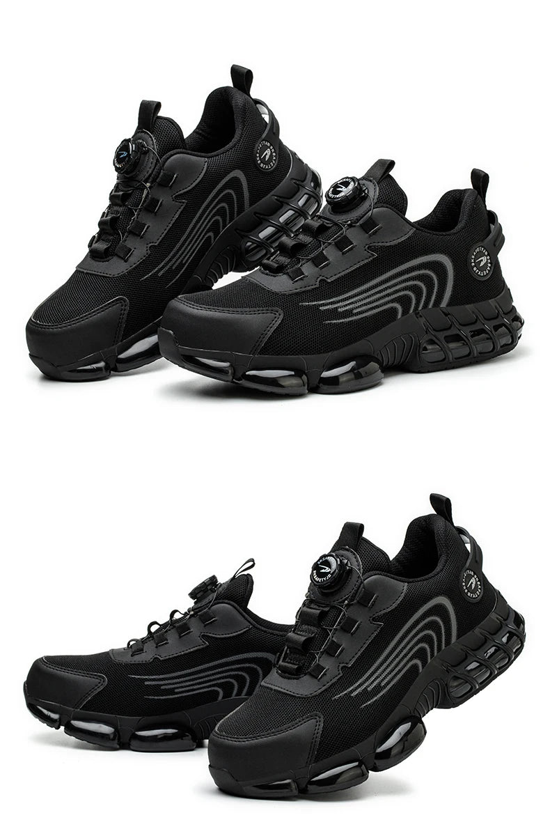 Rotating Button Safety Shoes Men Work Sneakers Indestructible Shoes Puncture-Proof Protective Shoes Work Boots Steel Toe Shoes