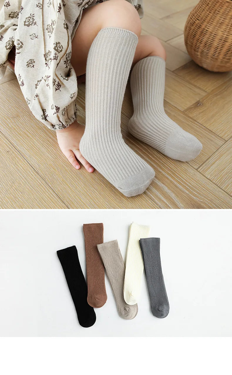 Baby Girls Knee High Socks Long Kids Soft Cotton Lace Stuff Princess Children Sock Ruffle Leg Warmers Cute Girl Socks For 0-8 Y