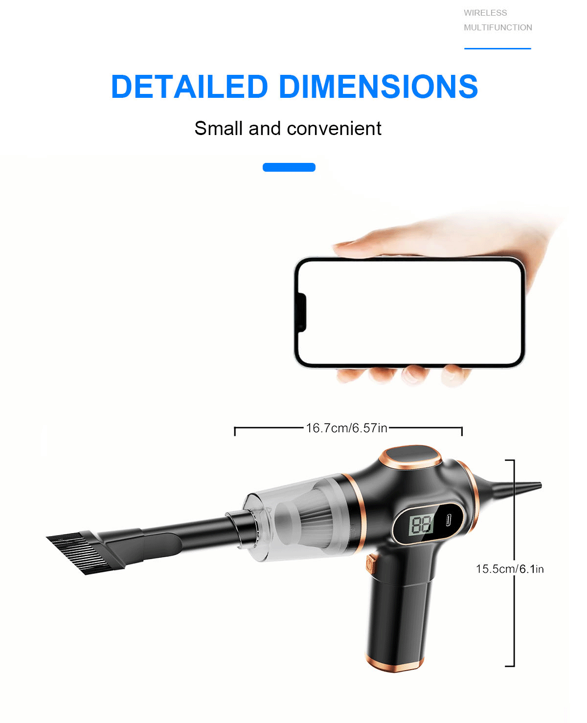 Car portable blow-svacuum cleaner Car and home Usb charging High power strong suction handheld small wireless car vacuum cleaner
