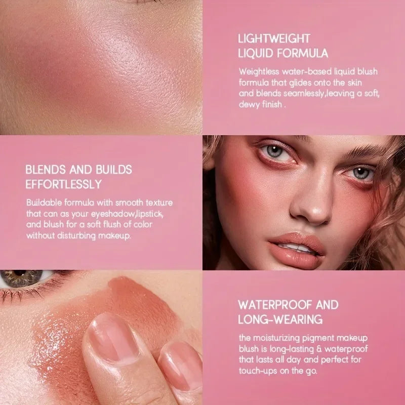 4 Colors Lasting Natural Liquid Blush Eyeshadow Liquid Contouring Face Blusher Waterproof Facial Blush Stick Light Liquid Blush