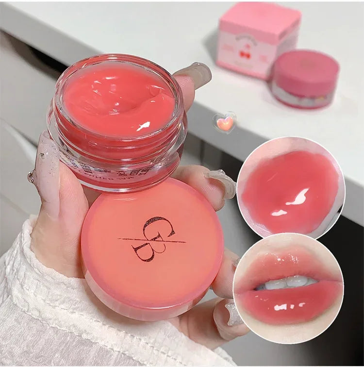 Heallor Canned Jam Lip Gloss Gege Bear Jam Lip Honey Moisturizing and Shiny Mirror Non Sticky Makeup Lip Glaze