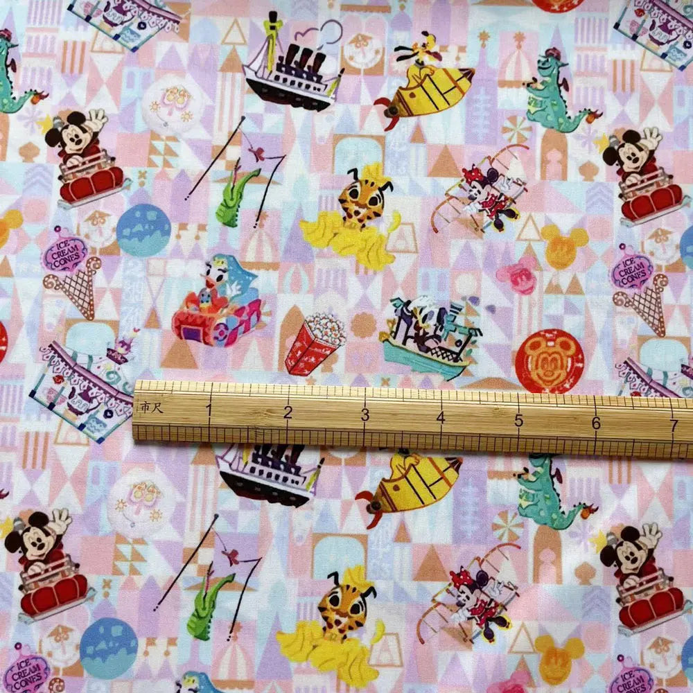 disney fabric 140x50CM Cartoon cotton fabric Patchwork Tissue Kid Home Textile Sewing Doll Dress Curtain Polyester cotton Fabric