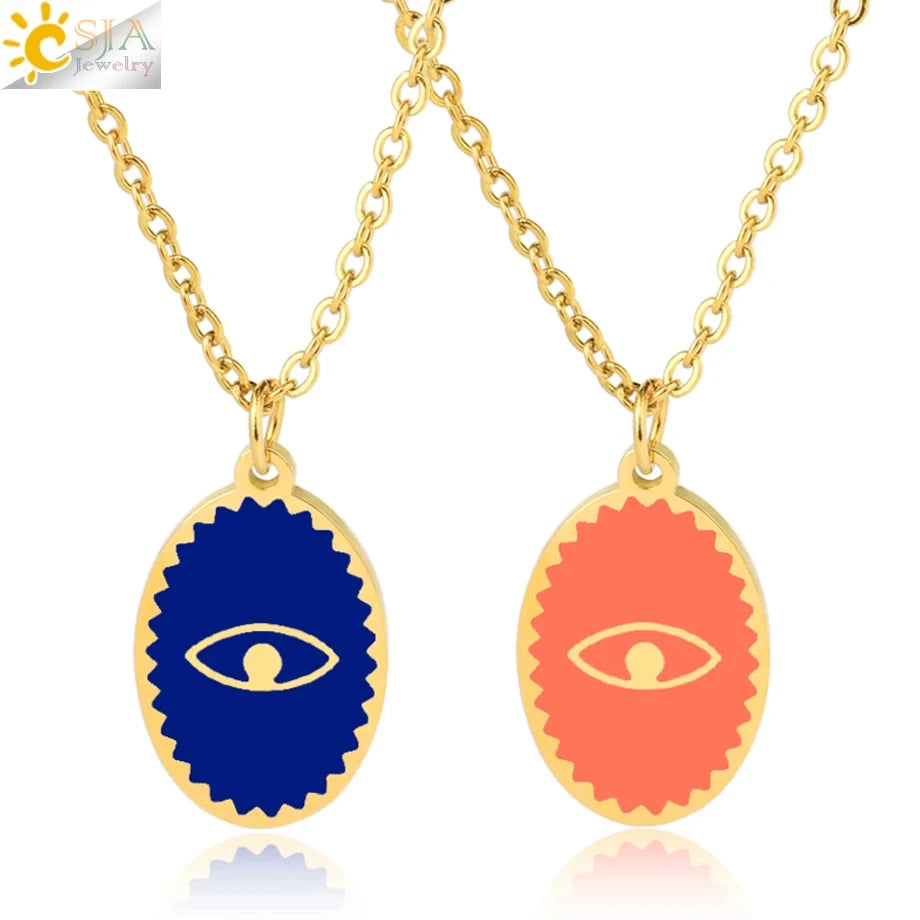 CSJA Fashion Thin Chain Stainless Steel Bracelet for Women Gold Color Cross Charm Enamel Bracelets Summer Jewelry Gift T100