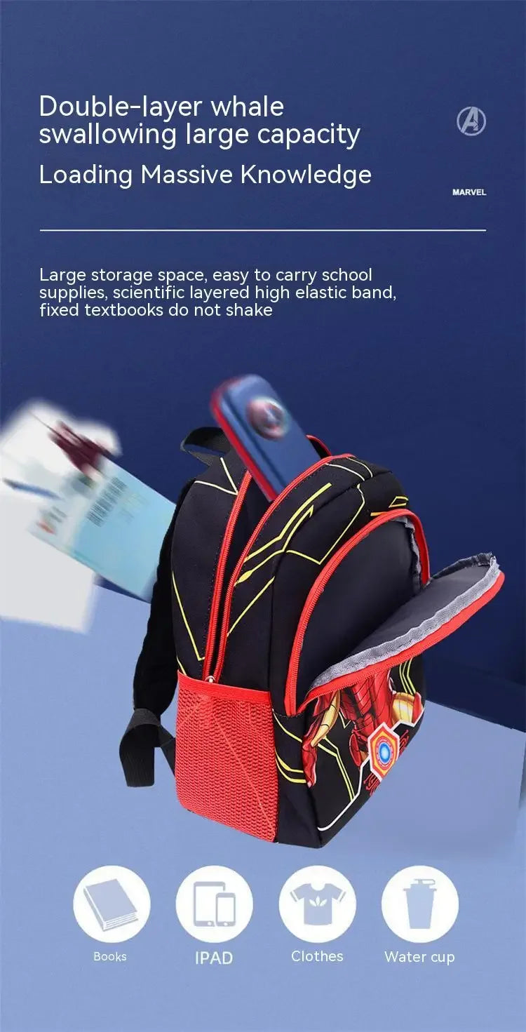 Children schoolbag spider backpack weight-reducing kindergarten Iron Man backpack cartoon large capacity boys and girls backpack