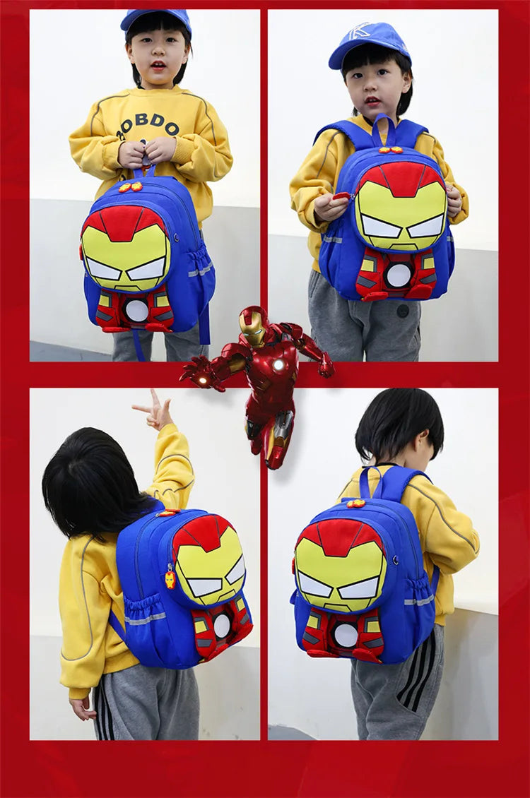 Children's school bag new, cute cartoon Spider-Man 3-6 years old boys backpack Captain America Iron Man backpack