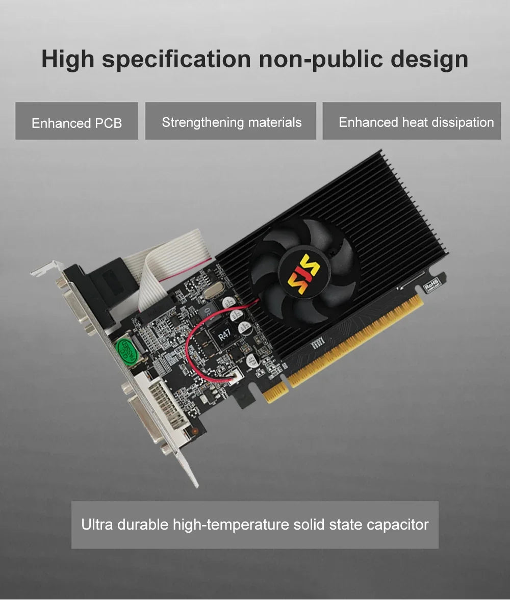 SEJISHI Video Card GeForce GT730 Display Vga Cards 2GB 4GB DDR3 128Bit Computer Graphics Card NVIDIA Game PC GT 730 HDMI DVI
