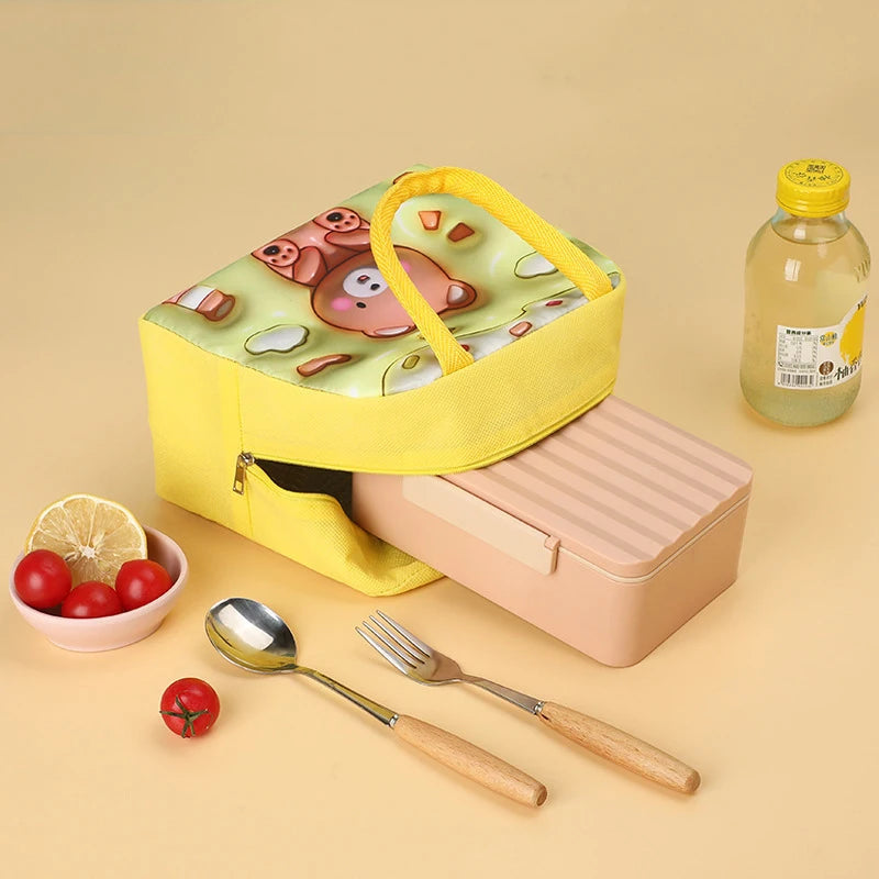 Cartoon Kawaii Portable Fridge Thermal Bag Women Children's School Thermal Insulated Lunch Box Tote Food Small Cooler Bag Pouch