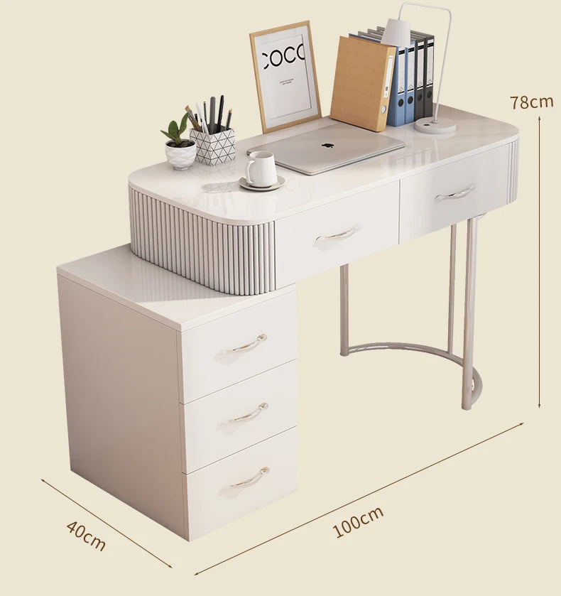 Cream wind small apartment dresser storage cabinet integrated white Nordic simple dressing table Internet celebrity glass makeup