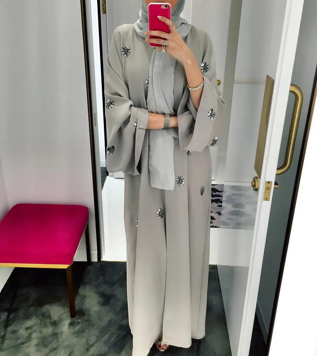 Abaya Kimono Kaftan Dubai Islam Muslim Dress Abayas Caftan Marocain Qatar Oman Turkey Clothing For Women Robe Femme